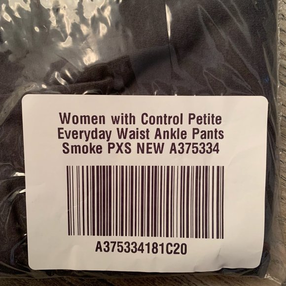 NWT WOMEN WITH CONTROL EVERYDAY WAIST ANKLE PANTS SMOKE (GRAY) PXS (PETITE XS) - Picture 6 of 7